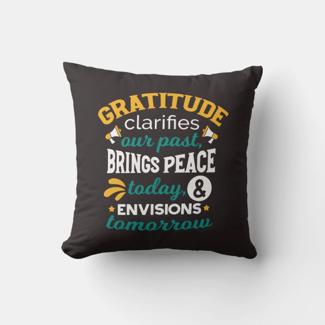 Almofada Gratidão Traz Paz Hoje – Fé Positiva (Frente)