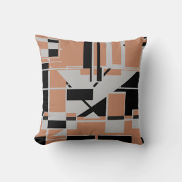 Almofada Gray Black Terracotta Geometric Abstract Labyrinth