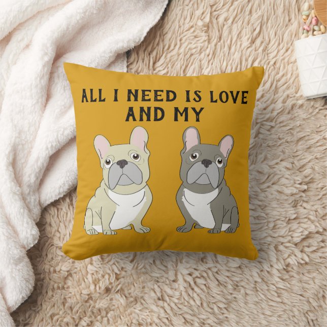 Almofada Gray French Bulldog (Cobertor)