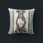 Almofada Great Dane Watercolor Vertical Panel Art<br><div class="desc">A majestic Great Dane portrait in a soft watercolor style with an elegant vertical panel background. This design captures grace,  strength,  and a modern aesthetic—perfect for dog lovers and stylish decor.</div>