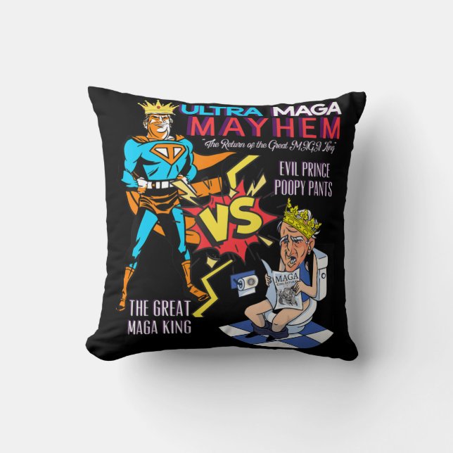 Almofada Great MAGA King  Donald Trump Biden USA UltrA MAGA (Frente)