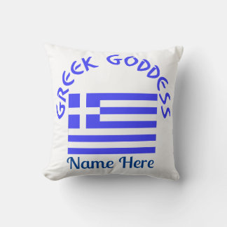 Almofada Greek Goddess and Flag of Greece Personalized