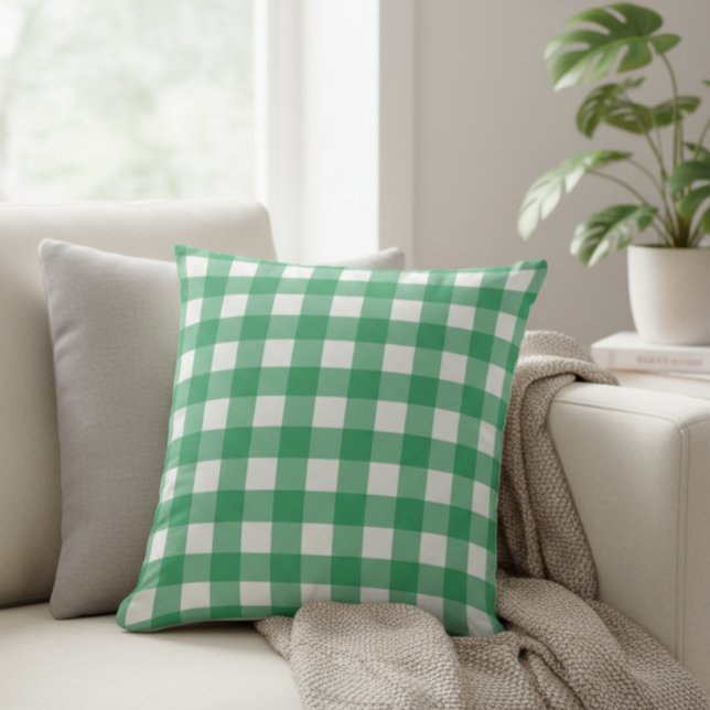 Almofada Green Checkered Decorative Pillow (Criador carregado)