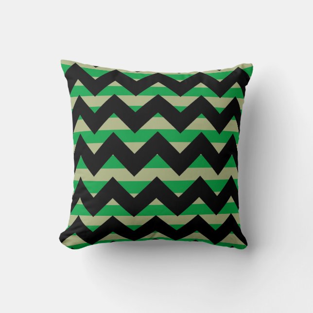 Almofada Green Chevron Zigzag (Frente)