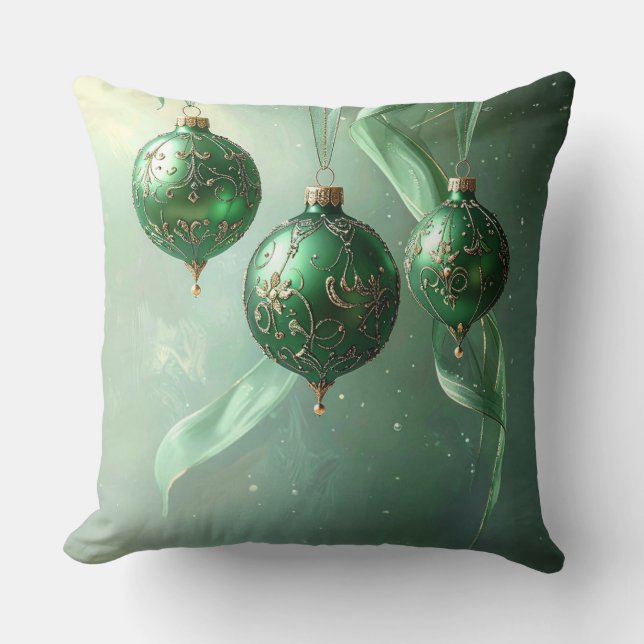 Almofada Green Christmas Ball Holiday (Frente)
