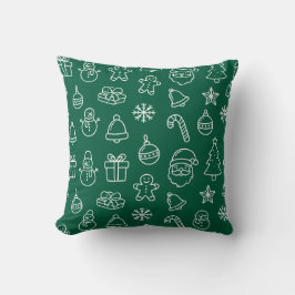Almofada green christmas decoration pattern holiday