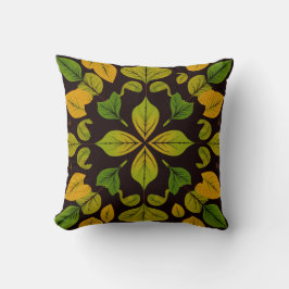 Almofada Green Leaf Abstract Square Throw Pillow