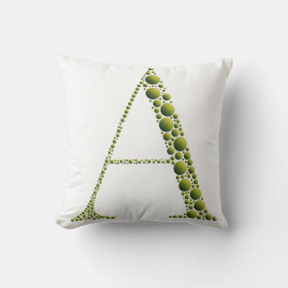 Almofada Green Letter A Pillow – Minimal Green MonogramHome