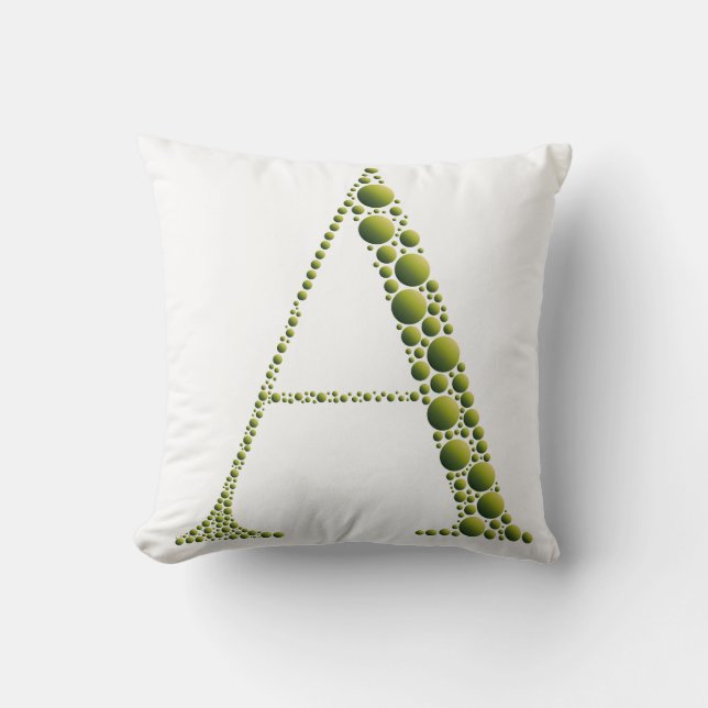 Almofada Green Letter A Pillow – Minimal Green MonogramHome (Frente)
