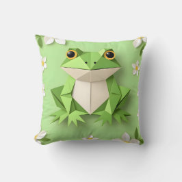 Almofada Green Origami Frog