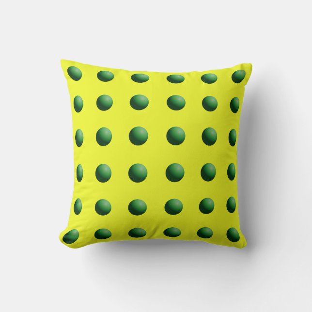Almofada Green Spheres on Yellow  (Frente)