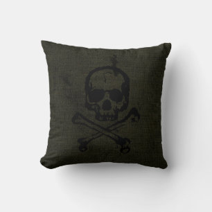 Almofada Green Vintage Grunge Skull Crossbones Halloween