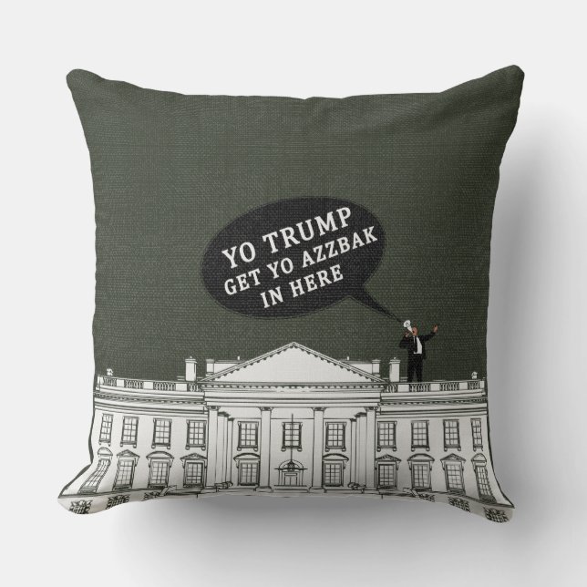 Almofada Green White Yo Trump Volta Para A Casa Branca (Frente)