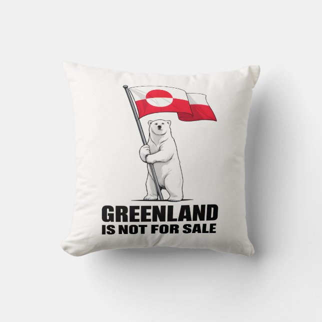 Almofada Greenland Is Not for Sale Polar Bear With Flag (Frente)