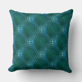 Almofada Grelha ciana verde que parece soprada ou inflada