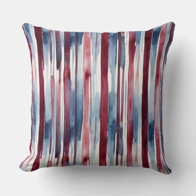 Almofada Grelha de cor da água azul e borrado (Frente)