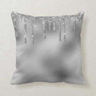 Almofada Grelha de Glitter de Silver Metal
