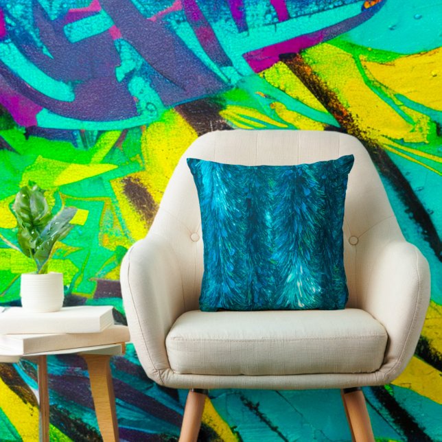 Almofada Grelha Glitter Glitter Teal Turquoise (Criador carregado)