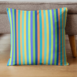 Almofada Grelhas Clássicas Azuis e Laranja Arco-Íris