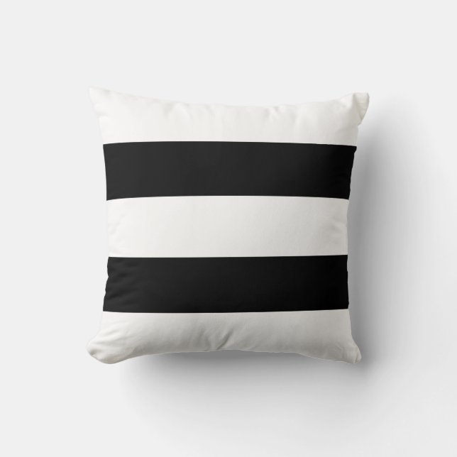 Almofada Greve Preta e Branca Contemporânea (Frente)