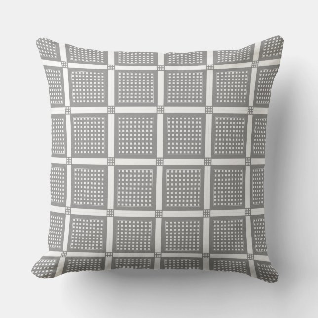 Almofada Grey and white geometric checkered pattern (Frente)