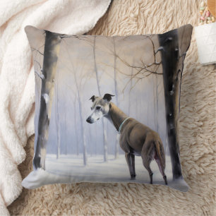 Almofada Greyhound Italiano Deixe nevar Natal
