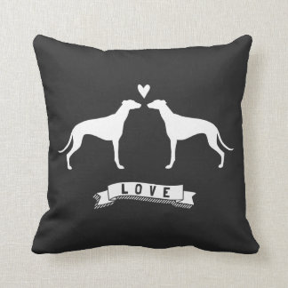 Almofada Greyhounds Love - Canina Silhouettes com Coração