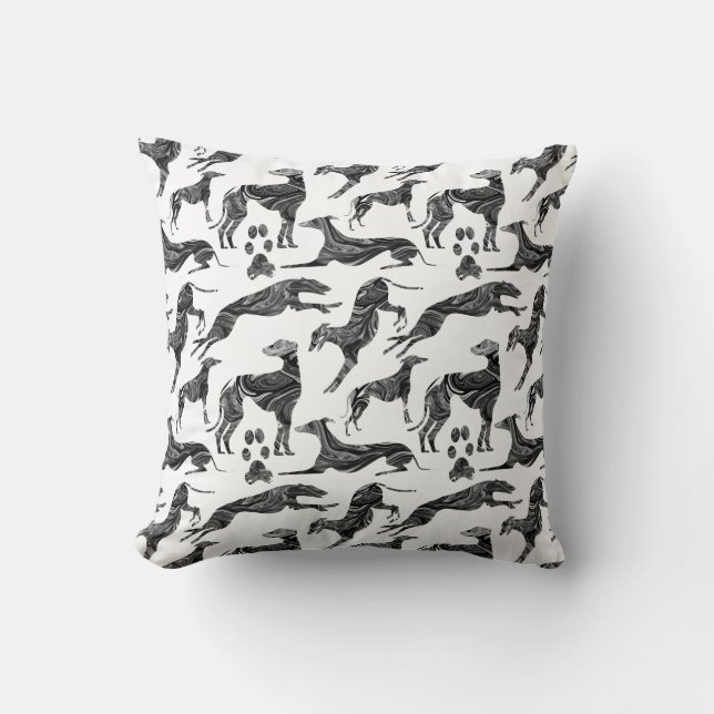 Almofada Greyt Greyhound Marble Silhouettes (Frente)