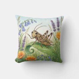 Almofada Grilo Fofo em uma Folha Pequenos Insetos