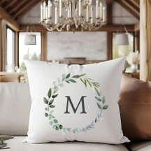 Grinalda de Folhas Verde Sálvia Monogramada 