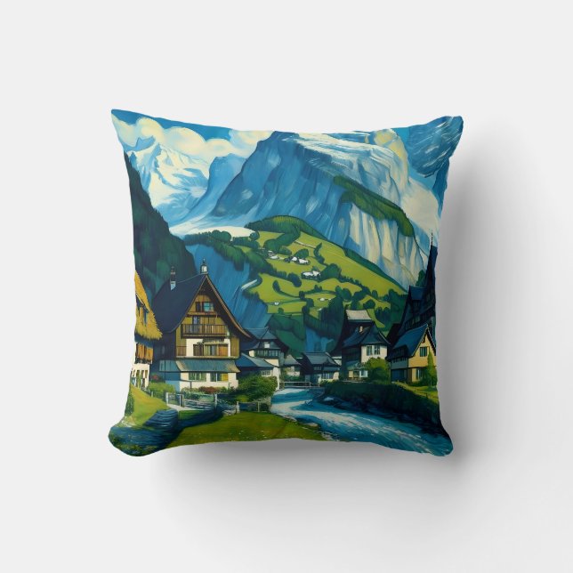 Almofada Grindelwald Suiça Art (Frente)