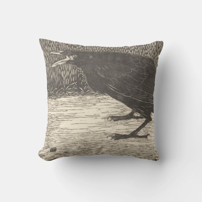 Almofada Gritando Corvo (por Jan Mankes) (Frente)