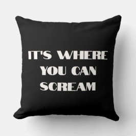 Almofada gritar legal e engraçado moderno preto e branco