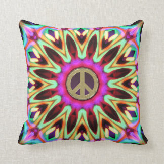 Almofada Groovy Bright Sinal de Paz Hippy Cushion