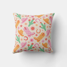 Groovy Cowgirl Boots and Hats Patterno with Cactus