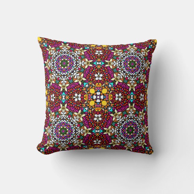 Almofada Groovy Heavenly Flower Power Throw Pillow (Frente)