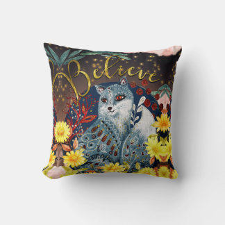 Almofada Groovy Hippie Boho Cat Acredita nas palavras na ar