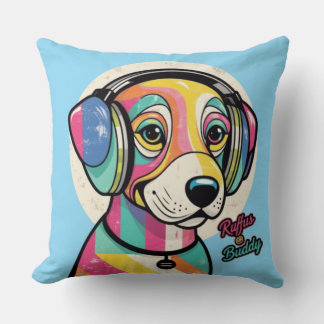Almofada Groovy Puppy: Uma Canina Colorida