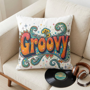 Almofada Groovy Retro Psychedelic 70s Funky Hippie Art