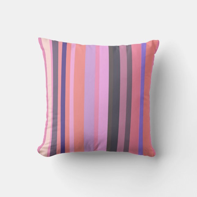 Almofada Groovy  Retro Stripe Pattern  70s Vintage Vibes (Frente)