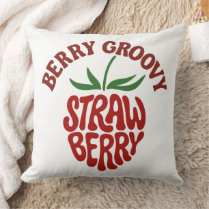 Almofada Groovy Strawberry Retro 70s Vibes