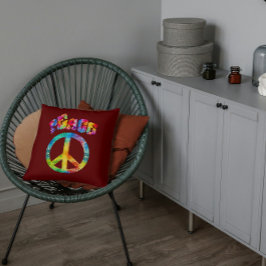 Almofada Groovy Tie Dye Sinal de Paz