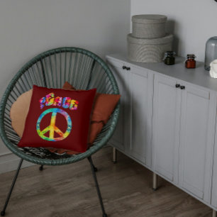 Almofada Groovy Tie Dye Sinal de Paz