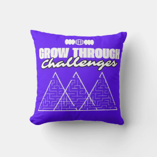 Almofada Grow Through Challenges – Inspirational pillow 