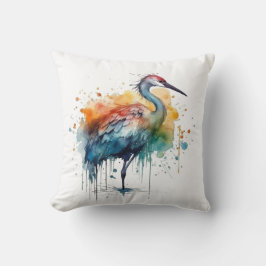 Almofada Grua Graciosa: Arte com Aquarela