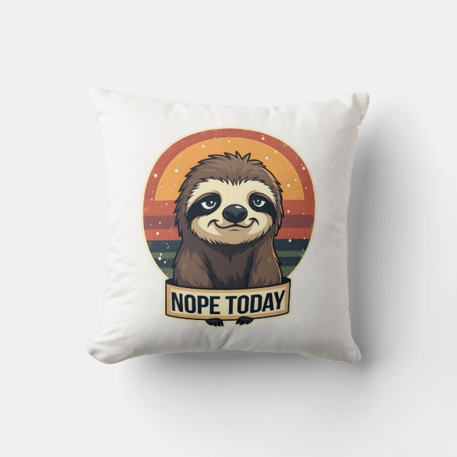 Almofada Grumpy Sloth Vintage Funny Retro Shirt Design (Frente)