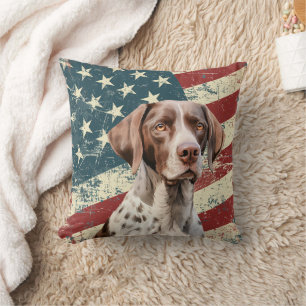 Almofada Grunge American Flag Short Pointer Alemão