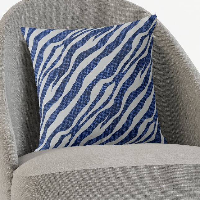 Almofada Grunge Blue Zebra Pattern (Criador carregado)
