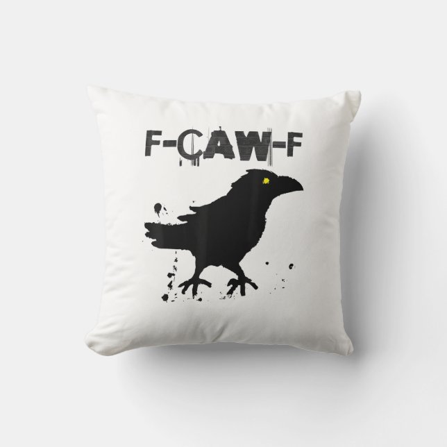 Almofada Grunge Coffee F Caw F Crow Humor Creative Style (Frente)