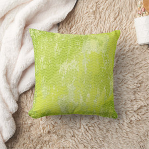 Almofada Grunge green chevron padrão moderno